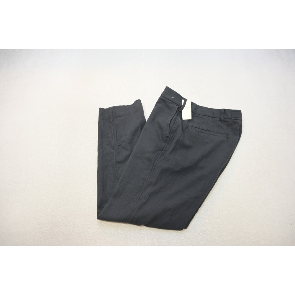 Abercrombie & Fitch Loose Pants Mens 32x34 Charcoal Grey Cotton Linen Blend NEW